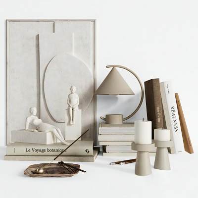 侘寂饰品摆件 书籍 烛台